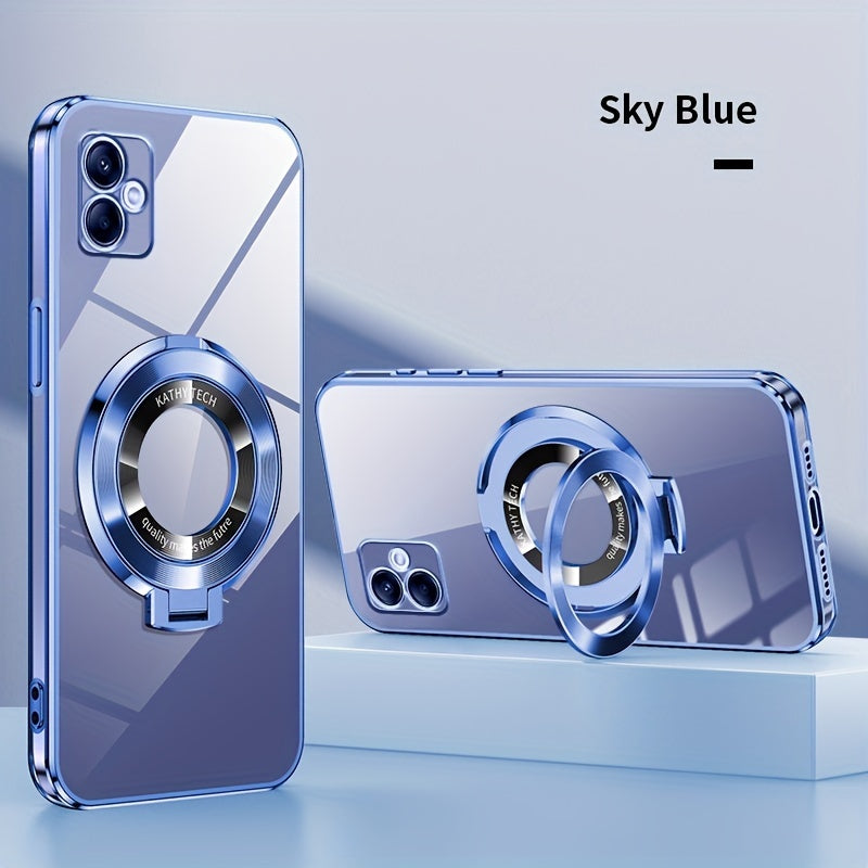 Electroplated Galaxy Phone Case with CD Holder Fall Protection Camera Guard for Samsung Galaxy Series