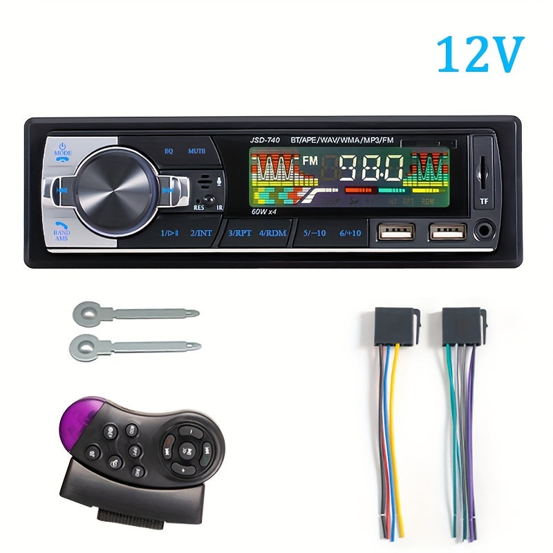 1 DIN Car Stereo with Wireless Remote 60W x 4 FM AUX USB TF Support