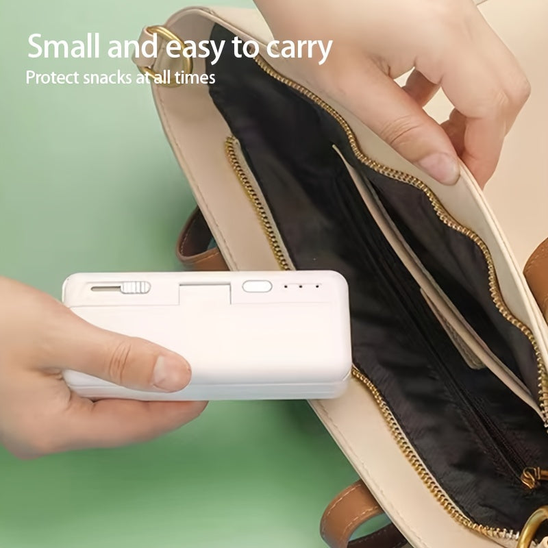 Kichkina portativ yopish mashinasi, yengil va sozlanadigan USB quvvatlanadigan snack sumkasi yopish mashinasi