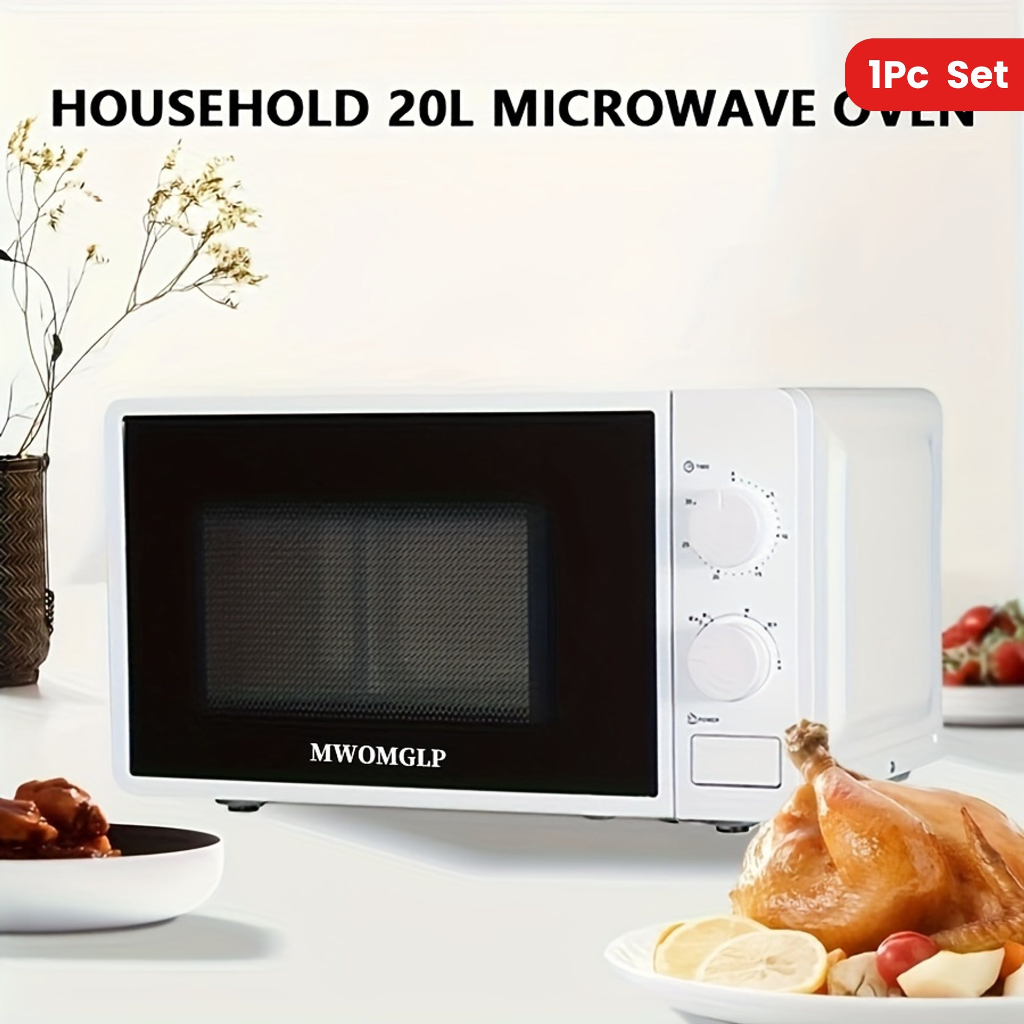 Small microwave oven 700W with knob timer for defrosting food