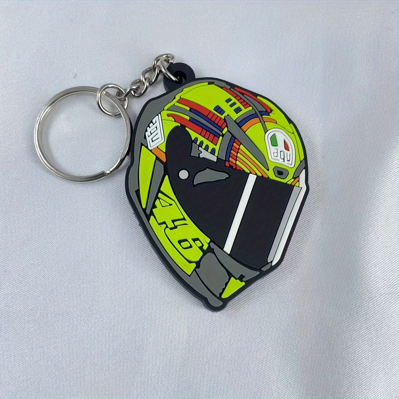 Durable Rubber PVC Motorcycle Racer Keychain for Men Gift Christmas Birthday