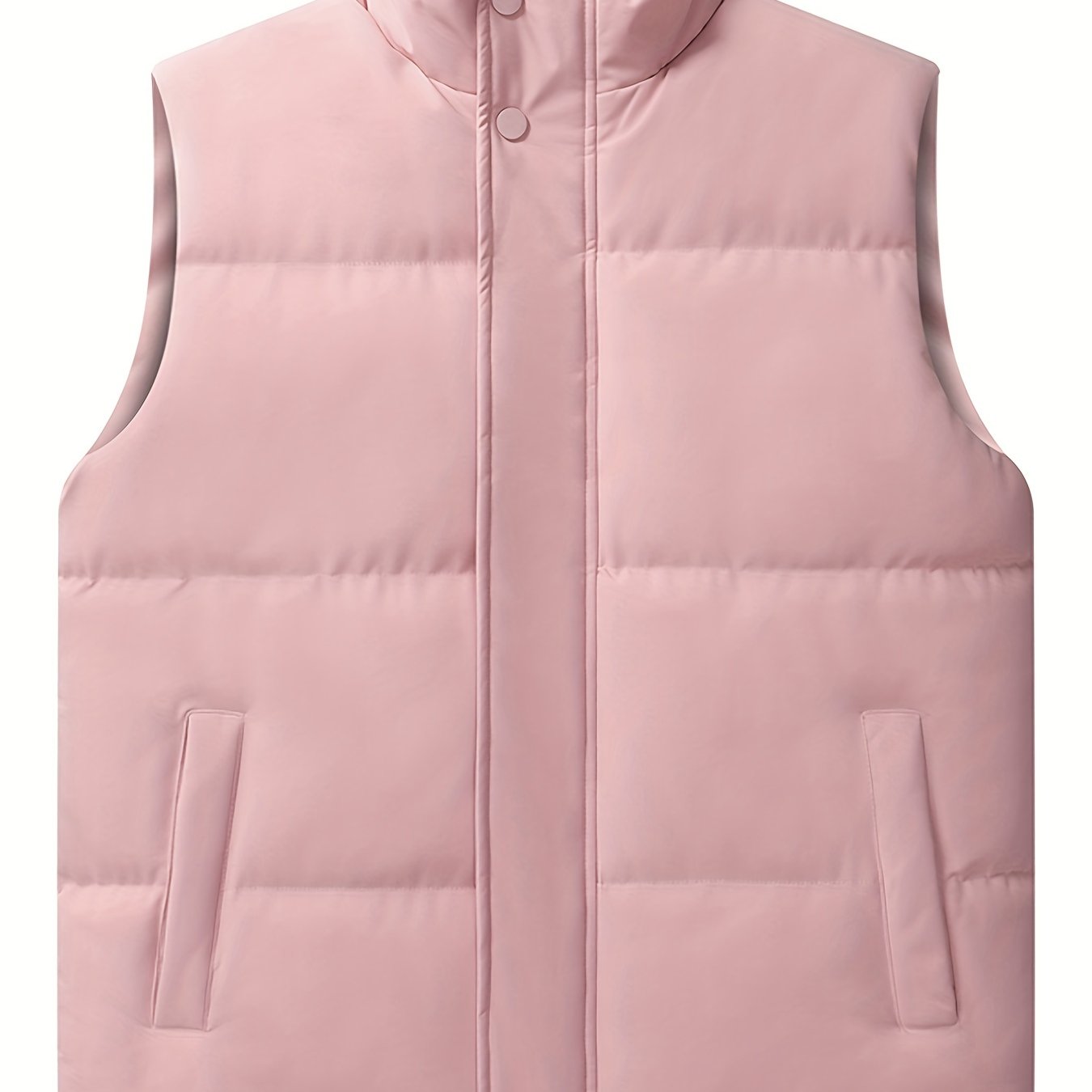 Men's Plus Size Casual Padded Vest with Stand Collar Loose Fit for Fall Winter