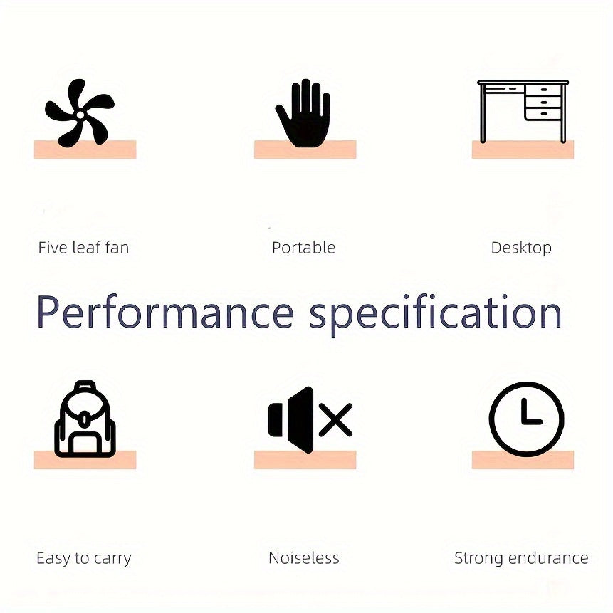 Компактный и портативный вентилятор с подставкой для телефона, портативный вентилятор с зарядкой от USB для мужчин и женщин - идеальный вентилятор для работы, активного отдыха, путешествий и кемпинга
