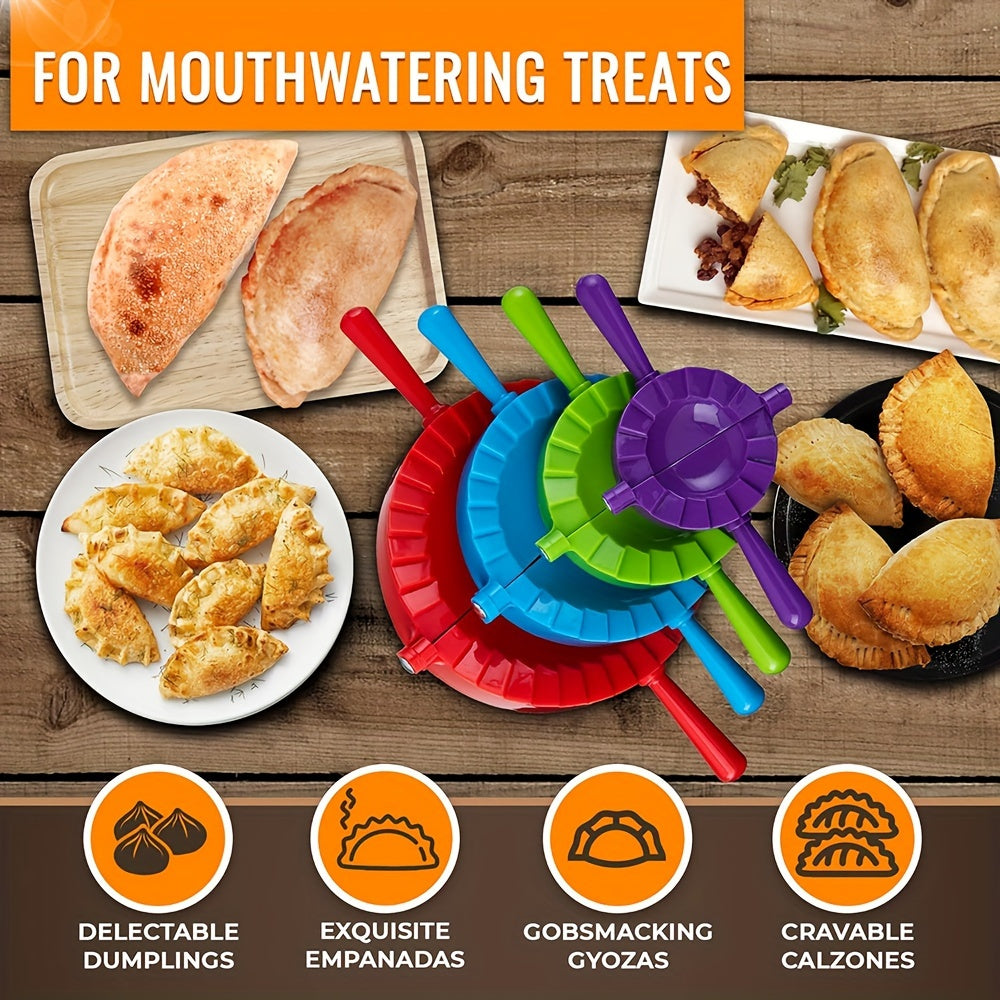 4 ta yechim to'plami Dumpling Maker, jumladan Pierogy Maker, Pastelitos Press, Ravioli Maker, Pierogi Cutters, Baozi Maker, Dumplings Machine, Mini Pie Maker, Dupling Maker va Gyoza Maker.