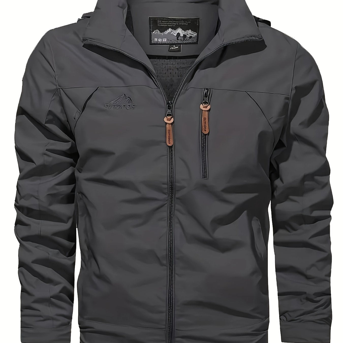 Men's Windproof Hooded Nylon Jacket for Outdoor Activities Casual Spring Fall