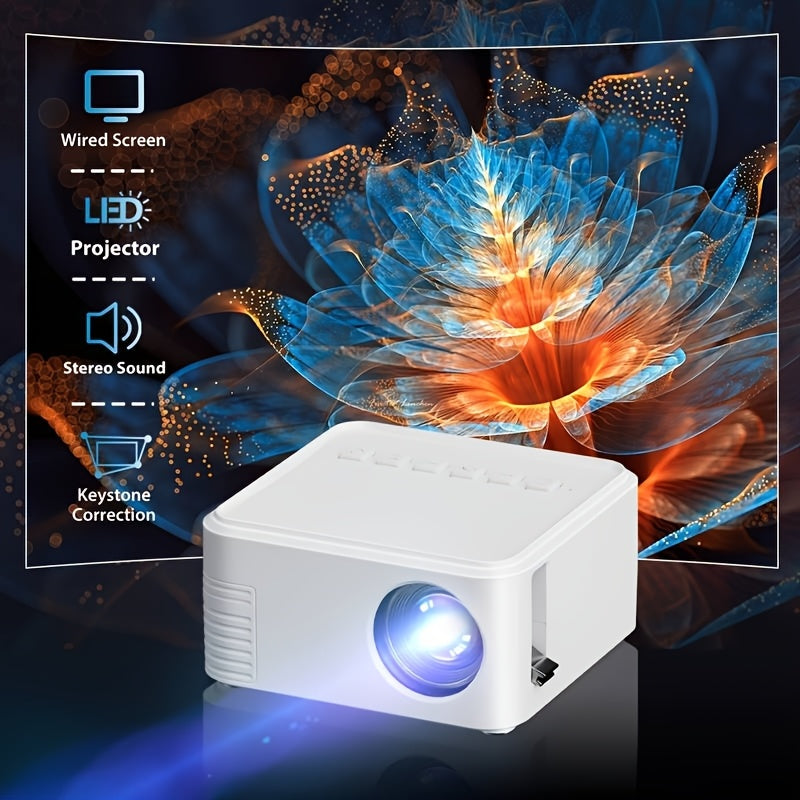 Portable Home Theater Projector 1080P LED Bluetooth Compatible for Movies