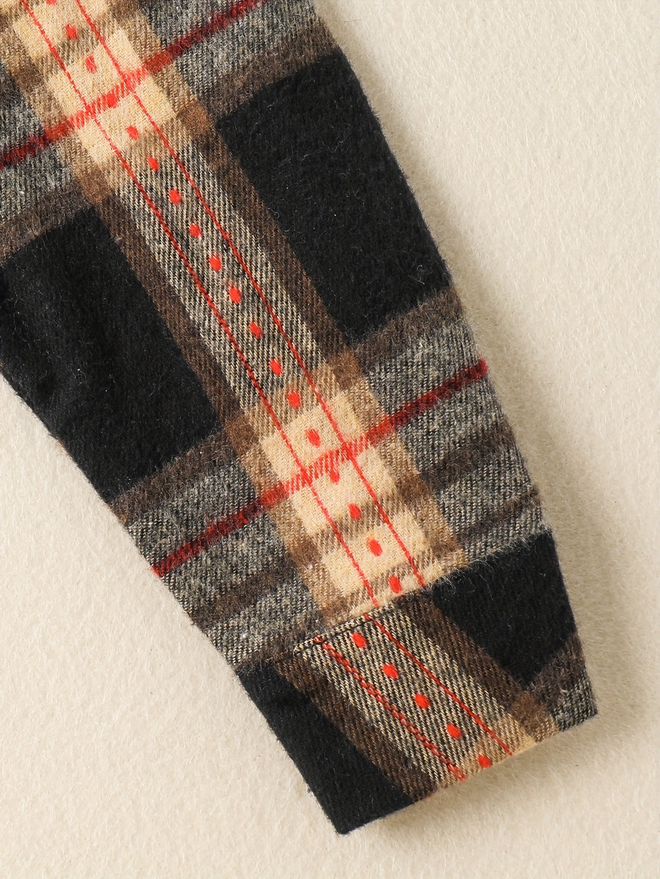 Boys Plaid Hooded Shirt and Pants Set Fall Winter Casual Polyester