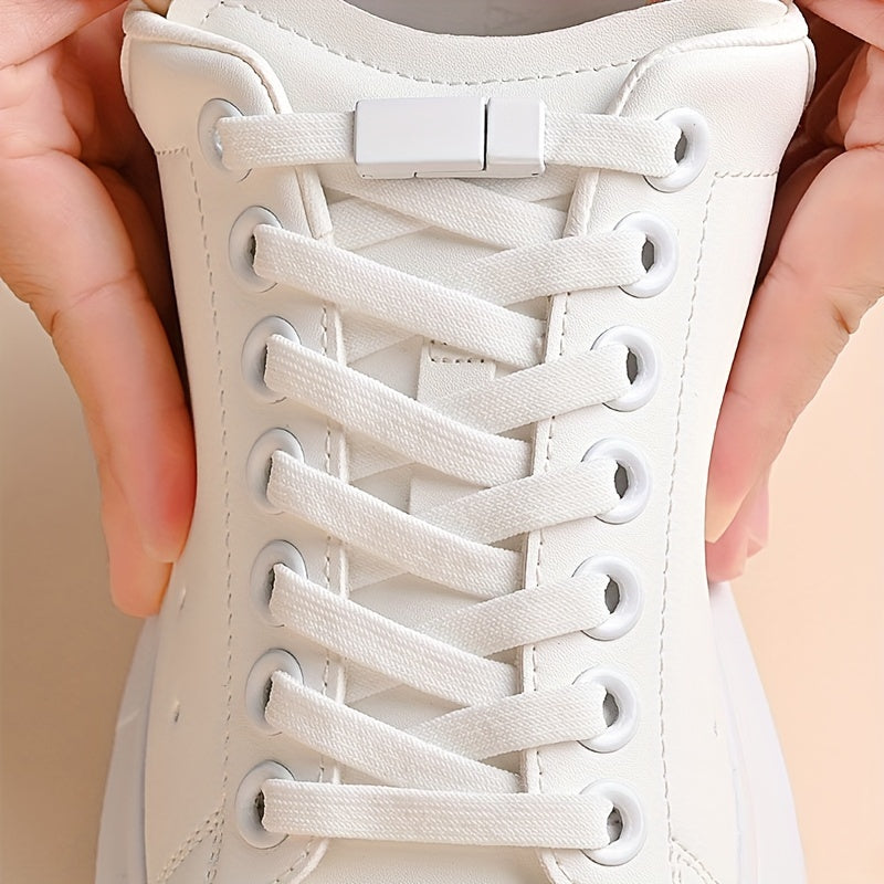 Magnetic No-Tie Elastic Shoelaces for Sneakers and Boots, Easy to Use