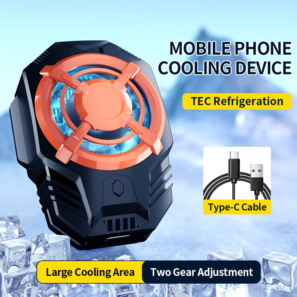 Phone cooling pad with adjustable back clip dual-speed cooling ice-sealed semiconductor USB powered