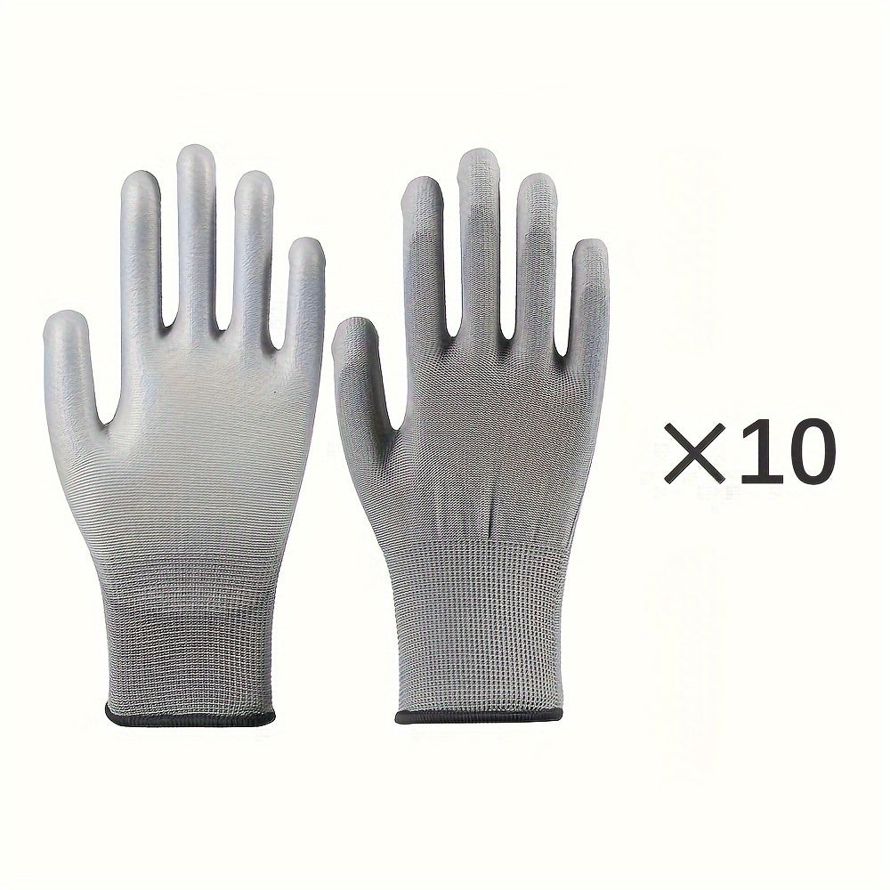 Unisex PU Coated Knitted Gloves Anti-Slip Anti-Static Gardening Work