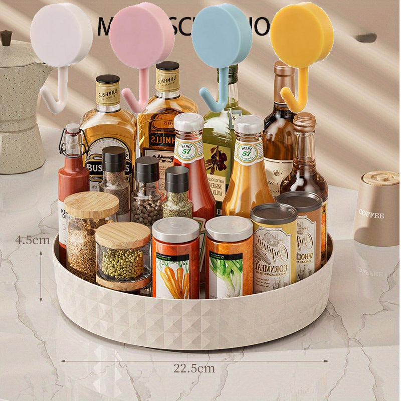 Rotating Spice and Snack Box with Storage Rack, Compact Countertop Organizer