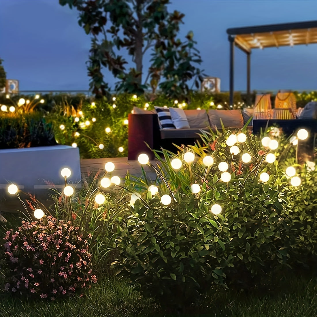 Solar LED Firefly Lights Outdoor Garden Decoration Waterproof IP65 Pack of 4 8 12
