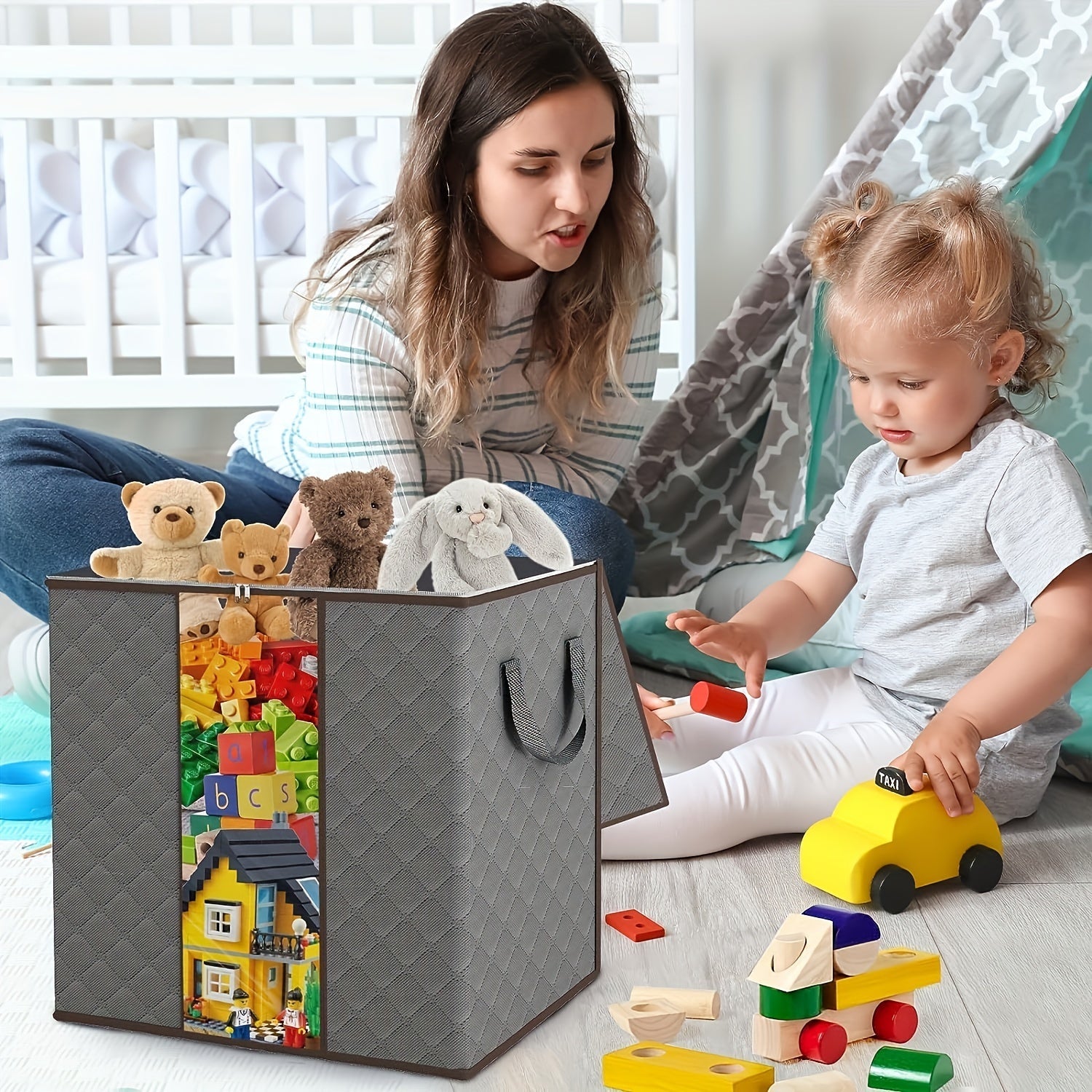 Большие серые 100L контейнеры для хранения, набор из 3 складных водонепроницаемых контейнеров для одежды и организации