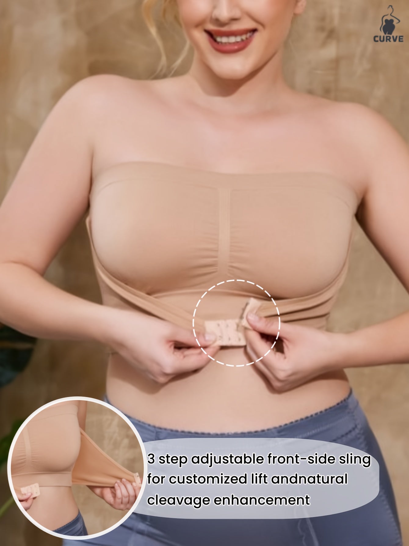 Women's Wireless Sports Bra Breathable Seamless Plus Size Adjustable Closure