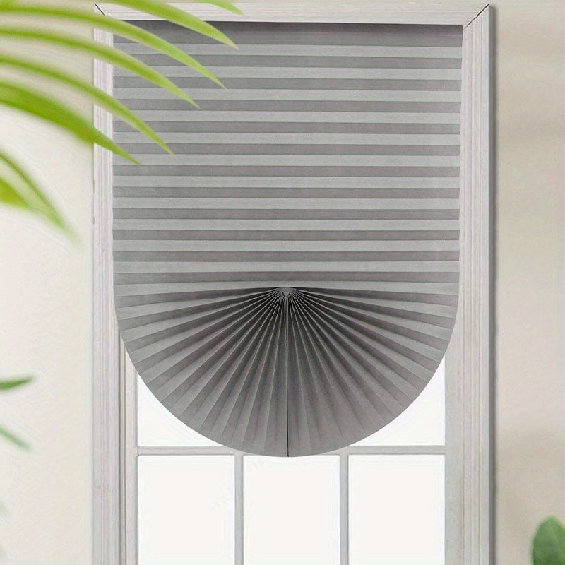 Grey Cordless Pleated Window Shades for Room Darkening Light Filtering Thermal Insulated