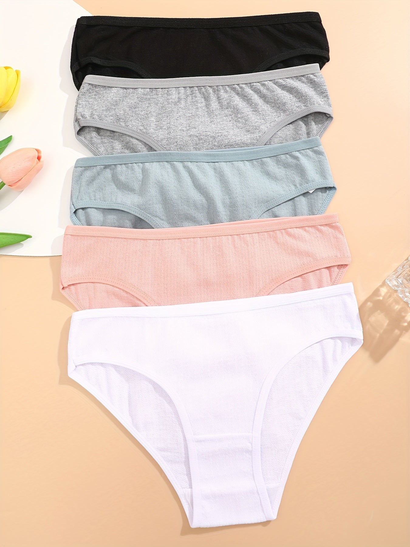 Women's Cotton Briefs 5 Pack Breathable Stretchy Comfortable Underwear