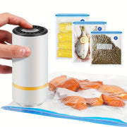 Portable 3-in-1 USB Rechargeable Vacuum Sealer for Food Preservation