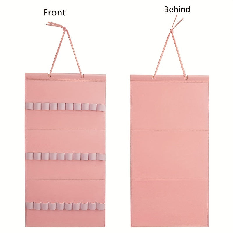 Kids Girls Hair Accessories Organizer Hanging Storage with 12 Hooks and Pockets