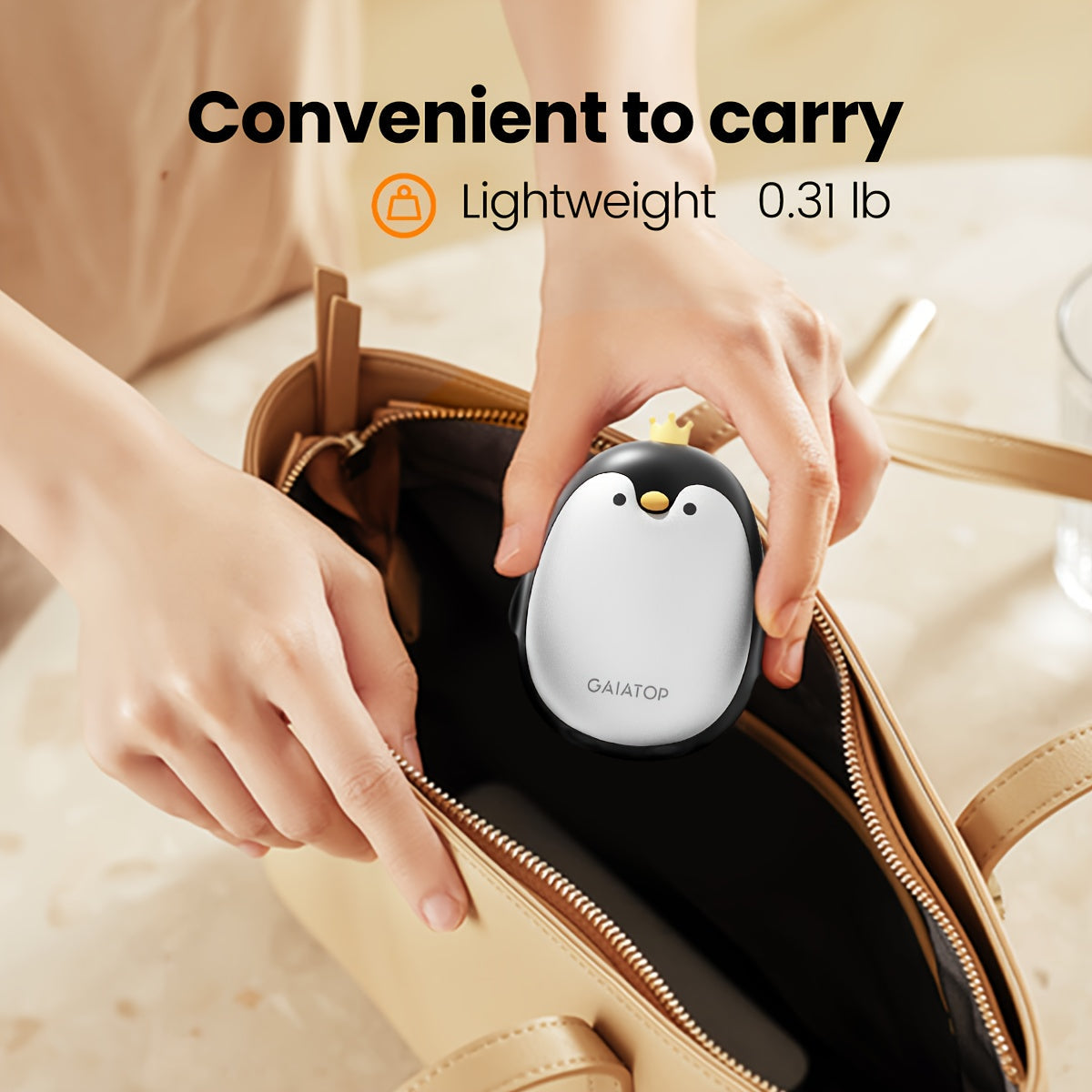 Rechargeable Hand Warmers 2-Pack, Portable Electric Pocket Heaters with 3 Heat Settings