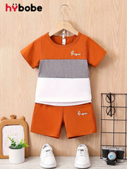 Kids Boys Summer Letter Print T-Shirt and Shorts Set Polyester Casual Age Over 3