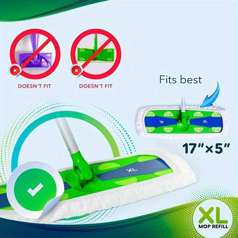 Microfiber Mop Pads Replacement 1/4 XL Reusable Washable Floor Dust Pet Hair