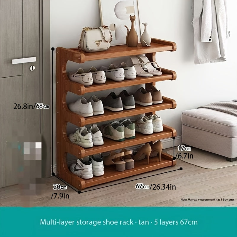 Bamboo Shoe Rack Multi-Layer Storage Space Saver Easy Assembly Entryway Dorm Room