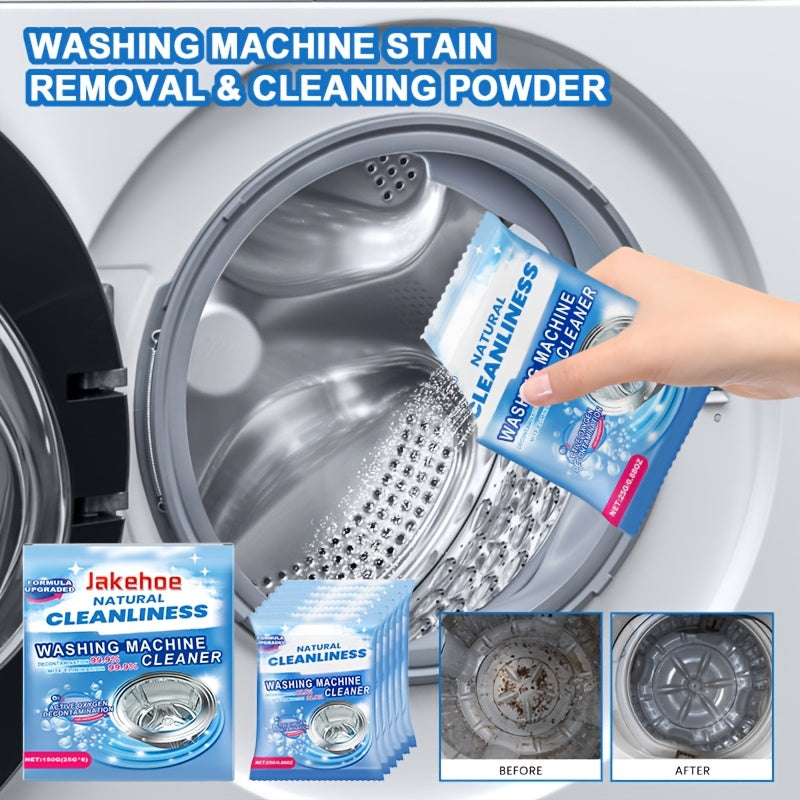 Stain Remover and Cleaning Powder for Washing Machines, Residue-Free, Odor Elimination