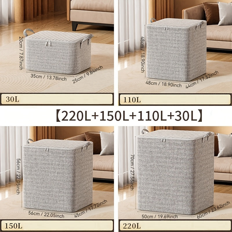 Kiyimlar va yostiqchalar uchun 4 ta katta mato saqlash sumkasi, yostiq osti tashkilotchilar