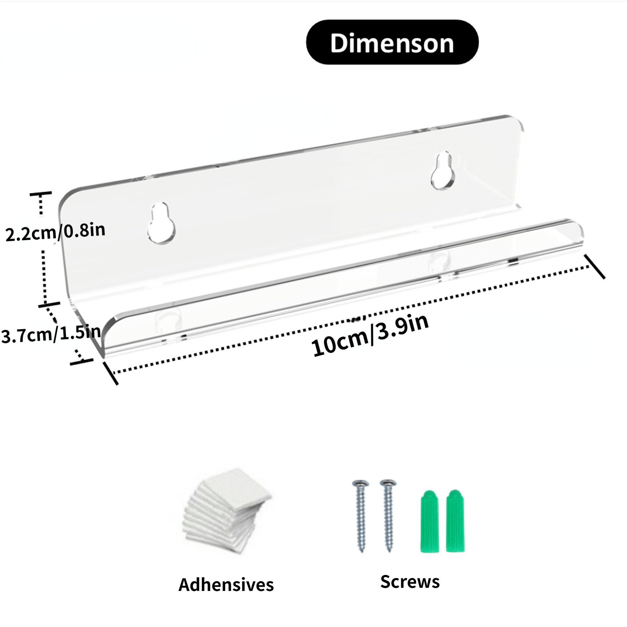 Wall-Mounted Acrylic Record Display Stand with Hooks for CDs and Vinyls
