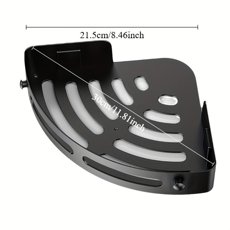 Two-Piece Corner Shower Caddy Wall Mount Rust-Proof Plastic Organizer with Hooks