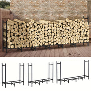 Indoor Outdoor Metal Log Storage Rack Heavy Duty Firewood Holder 243.84 cm