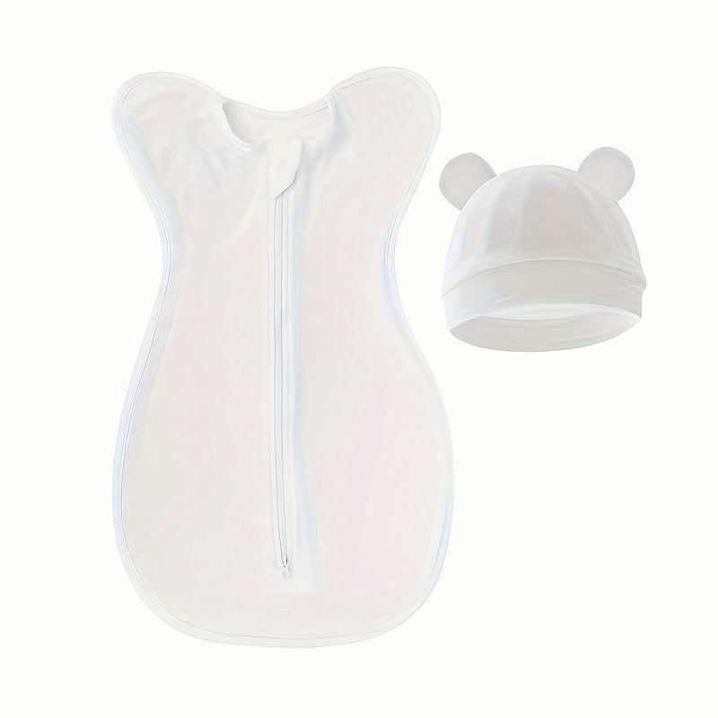 Set of Cotton Swaddle Blankets for Newborns All-Season Sleep Sacks with Zipper Closure