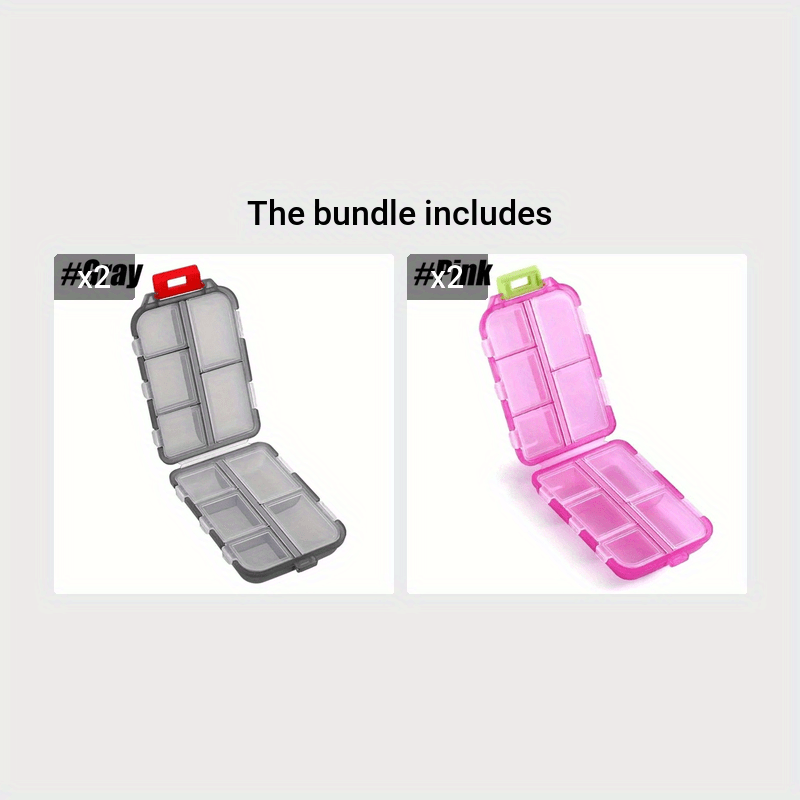 Portable Small Weekly Pill Organizer for Travel Medicine Box Compartments