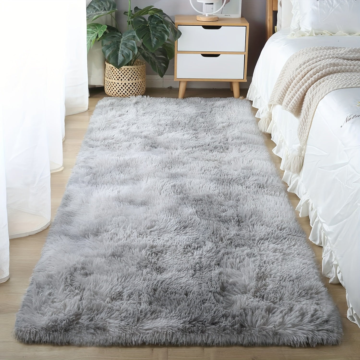Soft Plush Drum Carpet Area Rug Non-Slip Washable Fabric Bedroom Living Room Dorm Decor
