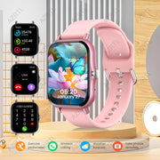 1.83-Inch Full Touch Screen Smartwatch with Call Message Pedometer Sports Modes Compatible with IOS Android
