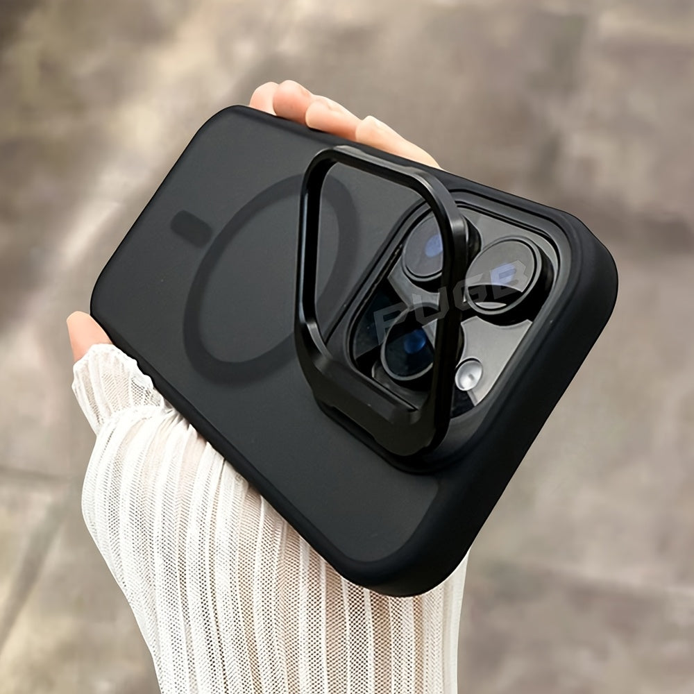 Luxury Matte Acrylic Magnetic Phone Case for iPhone Wireless Charging Shockproof Cover