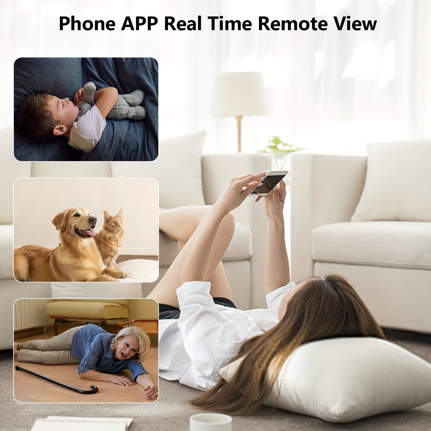 Portativ WiFi xavfsizlik kamerası, masofadan monitoring, 480P HD video, USB quvvatlanadi, iOS va Android bilan mos, simsiz, SD karta kiritilmagan