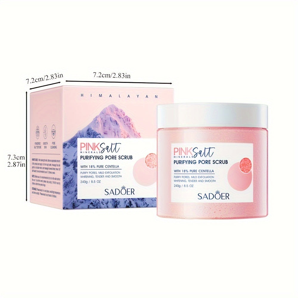 240g SADORER Himoloy Qizil Tuz Scrub, Barcha Terilar Turi uchun Chuqur Tozalash va Yumshoq Eksfoliatsiya bilan Uniseks- kattalar uchun Tana Scrub.