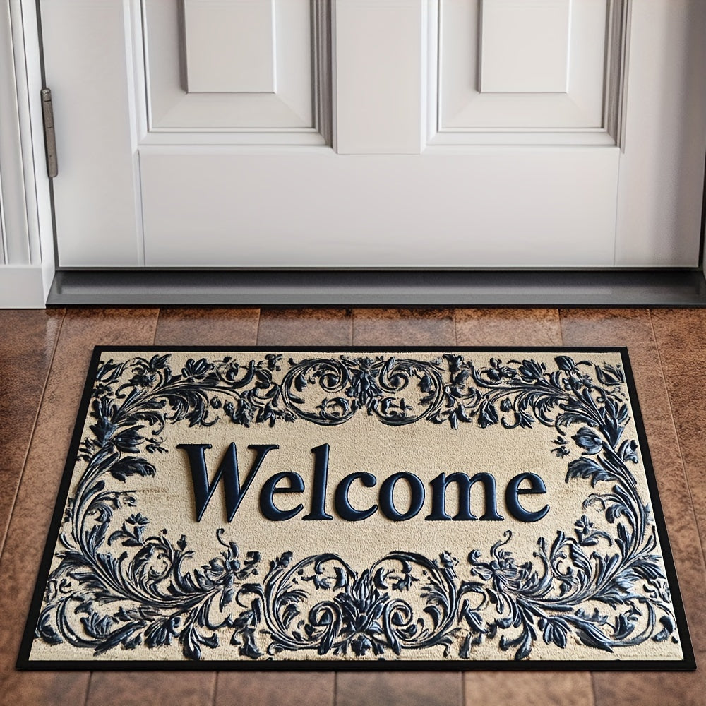 Braided Welcome Doormat Slip-Resistant Easy to Clean Rubber Backing Indoor Outdoor Decor