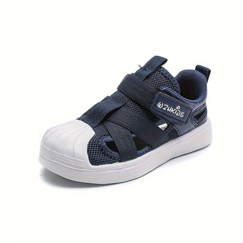 Zapatillas de malla para niños en azul y blanco, ligeras, antideslizantes, para uso casual y al aire libre