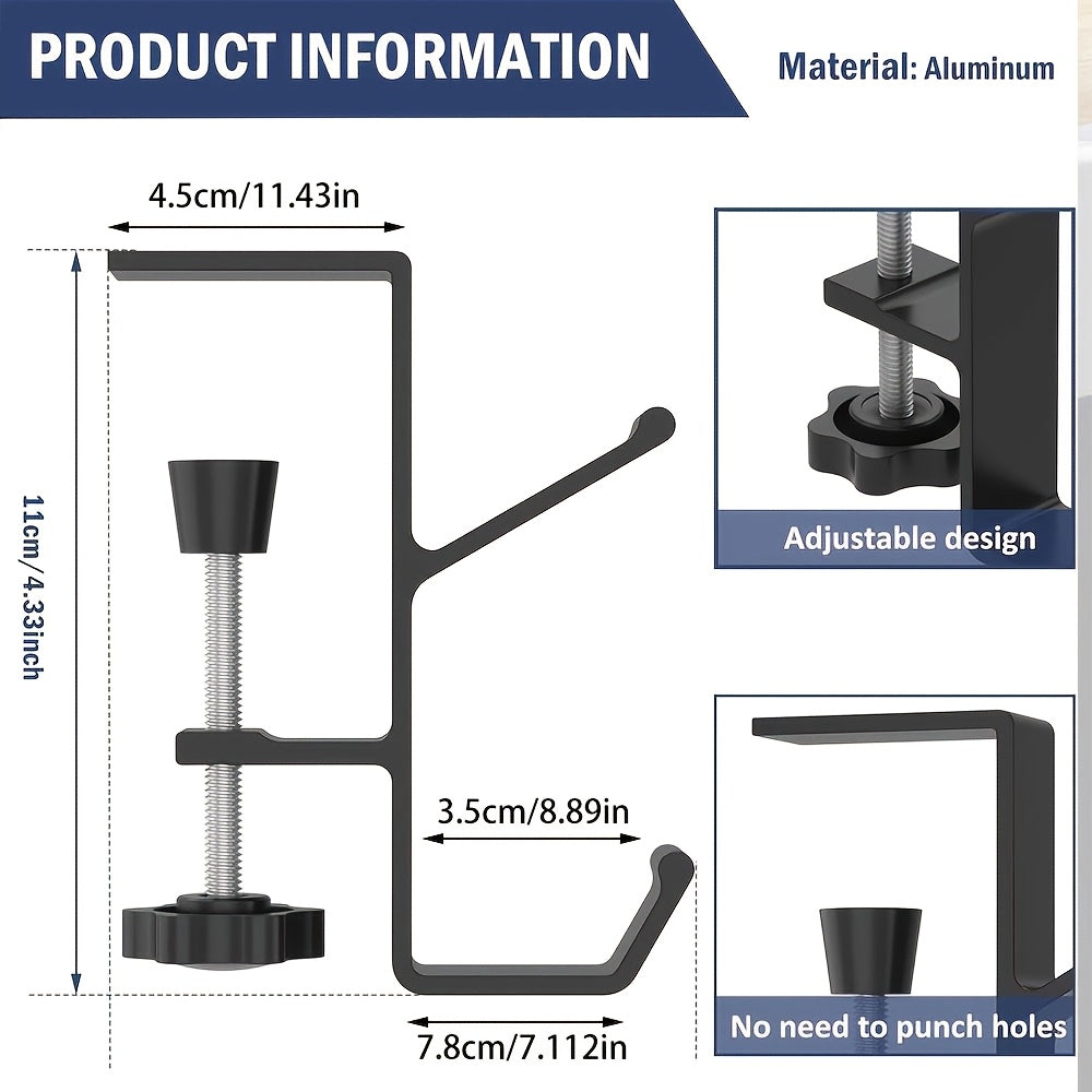 Set of 4 Adjustable Aluminum Fireplace Stocking Hooks for Holiday Decor and Home Organization