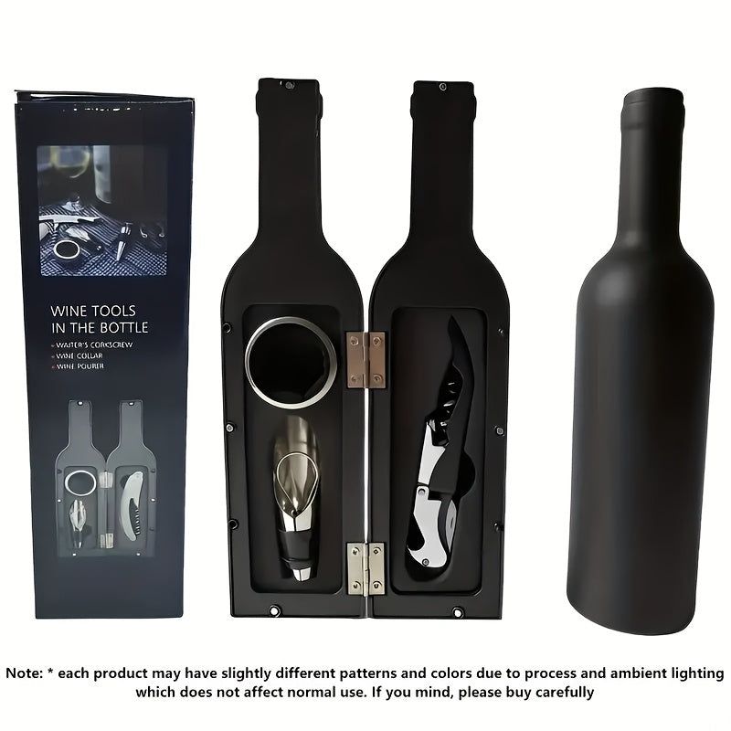 Portable Wine Opener Set Metal and Plastic No Electricity Gift for Holidays