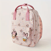 Purple Nylon Backpack for Kids with Cartoon Design, Large Capacity, Adjustable Straps