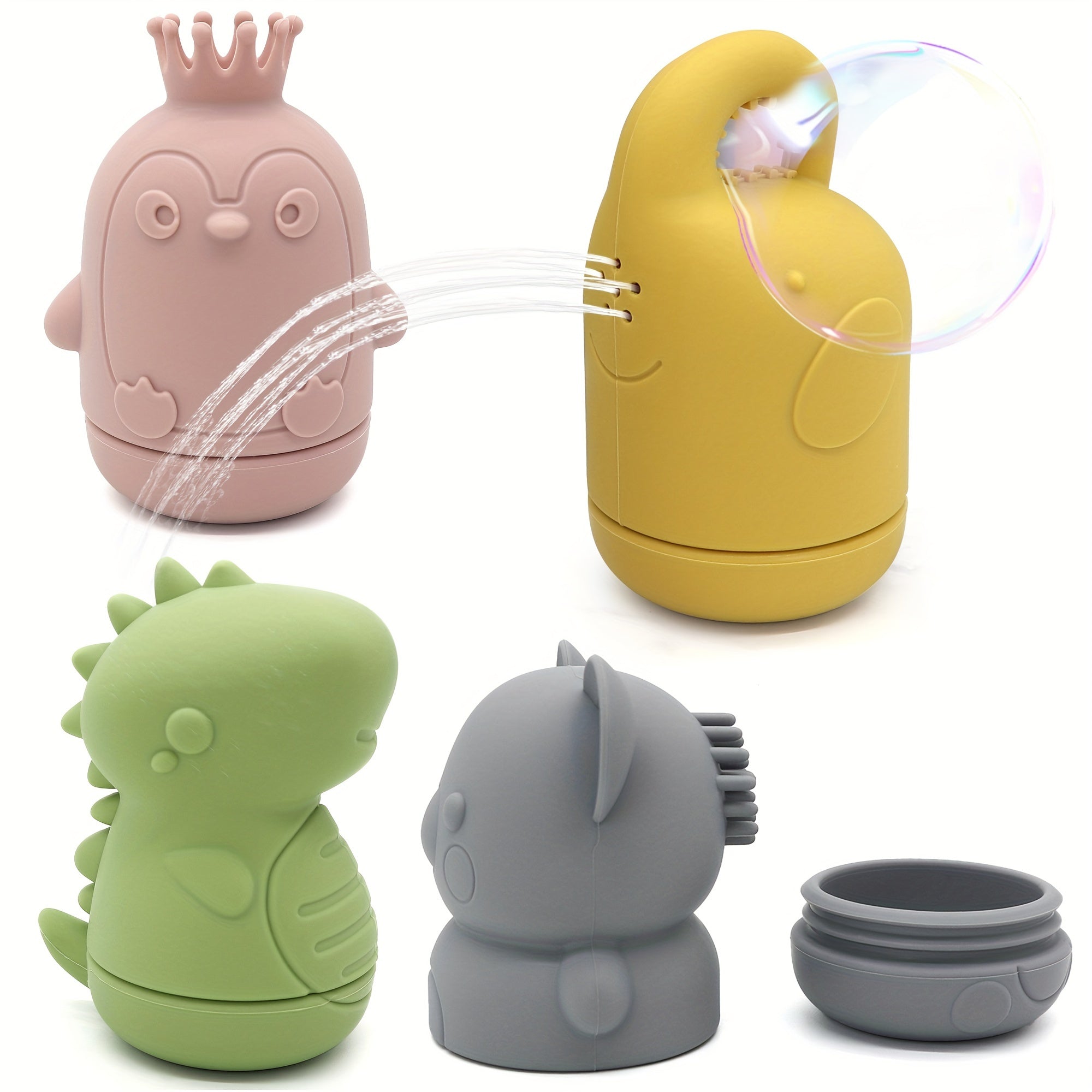 Силиконовый набор игрушек для водяного распыления животных для малышей - идеально подходит для веселого времени в ванной!