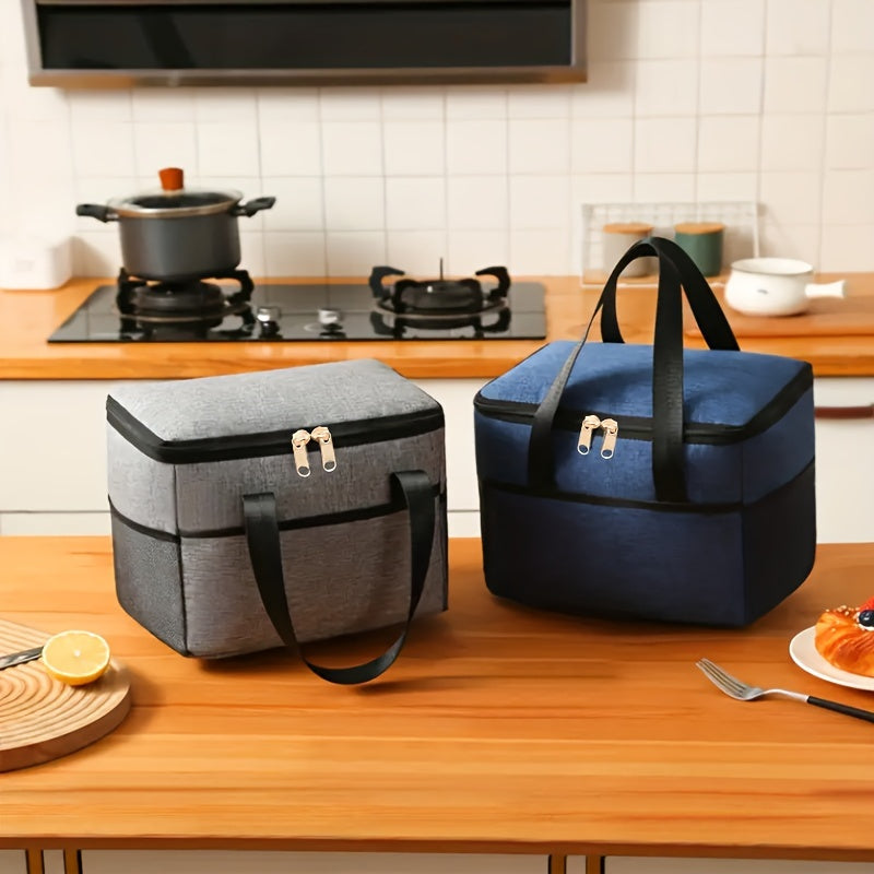 Insulated Lunch Bag with Aluminum Lining, Large Capacity, Portable Food Storage