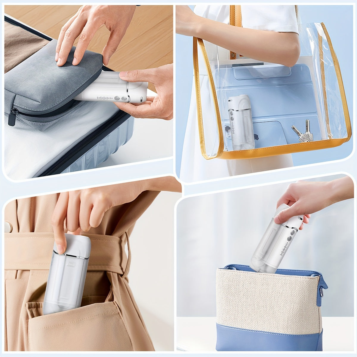 Irrigador dental inalámbrico portátil con 5 modos y 4 chorros