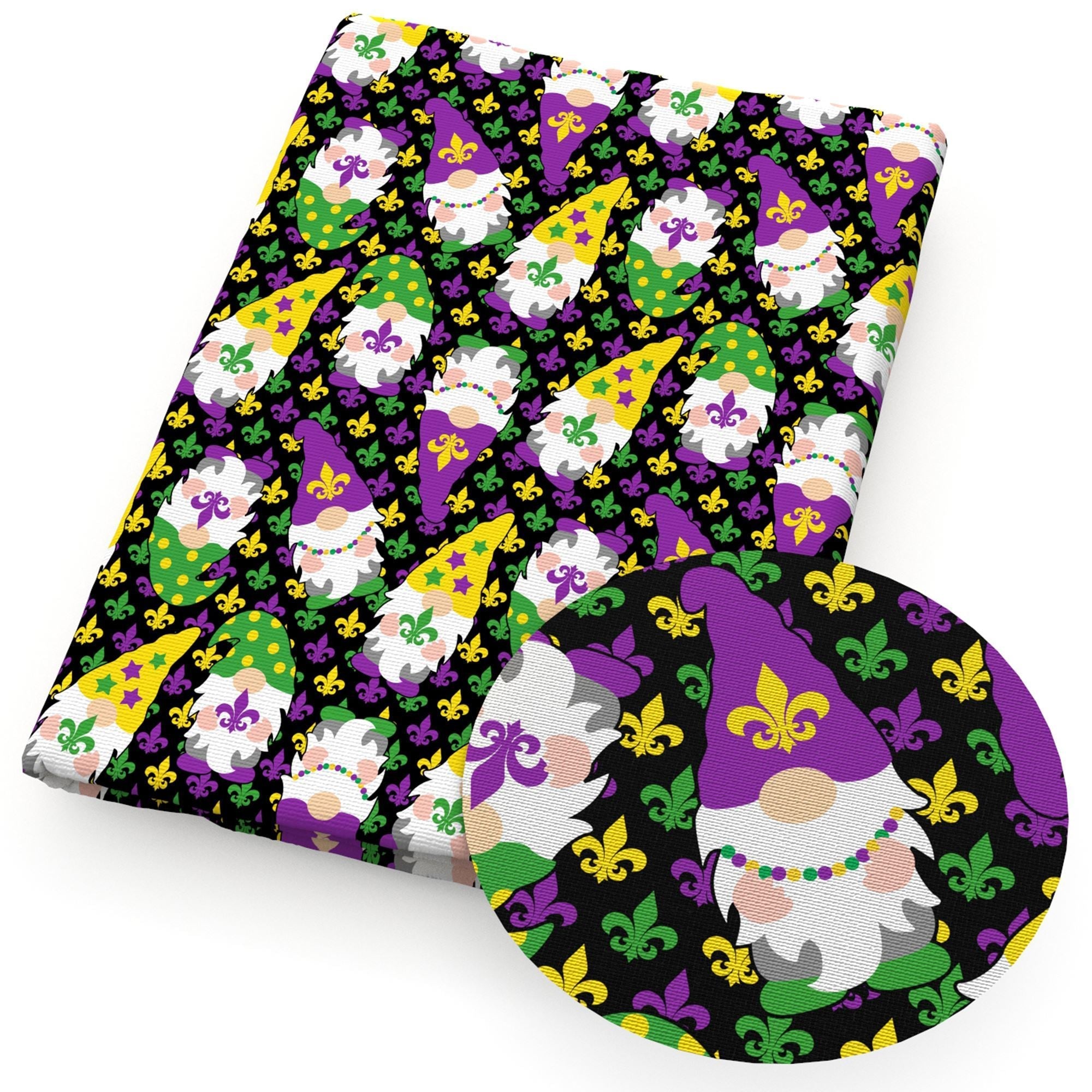 Polyester Quilting Fabric 17.7x19.68 Inch Mardi Gras Series Precut for Patchwork