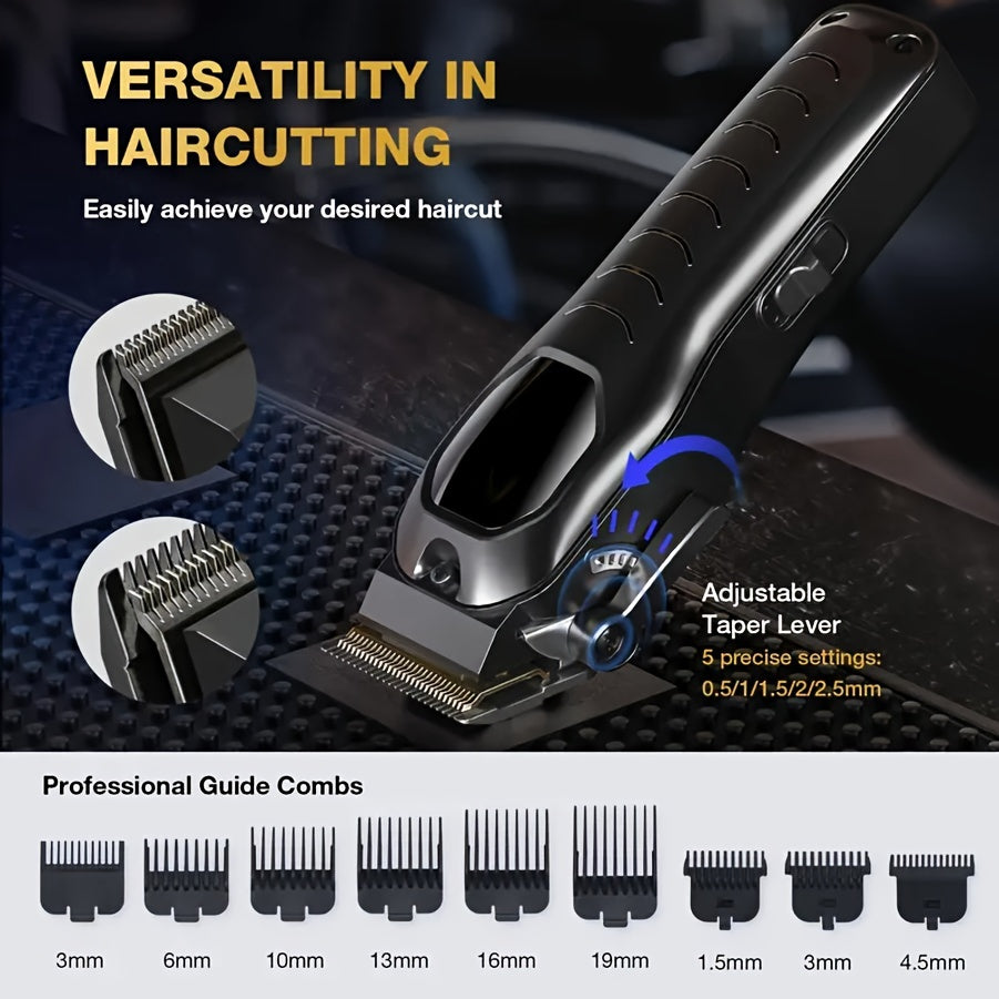 High-Capacity Cordless Hair Clipper Set for Men Digital Display USB Rechargeable 3200mAh