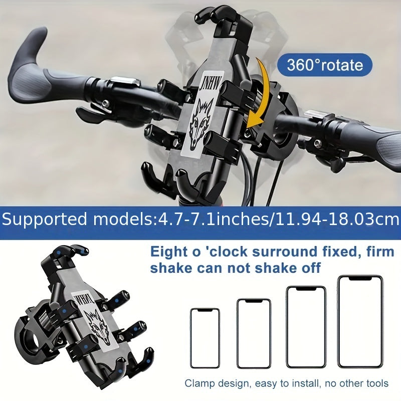 Motorcycle Phone Mount Shockproof ABS Handlebar Rearview Mirror Holder