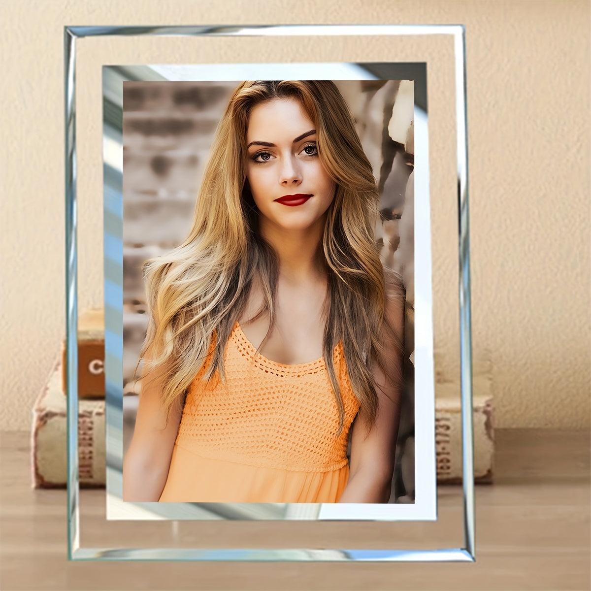 Clear Tempered Glass Photo Frame 15.24cm 17.78cm for Home Decor Wedding Birthday